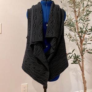 J Jill Cardigan Vest Women Medium Cable Knit Sleeveless Open